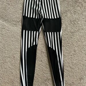 Joyce Leslie Black and White Striped Leggings